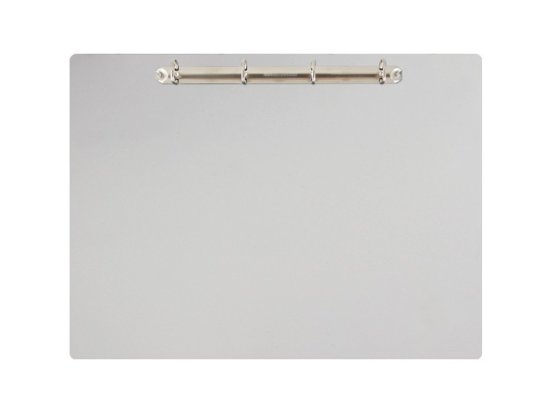 Plastic Brushed Aluminum Clipboard, Landscape Orientation, 0.5