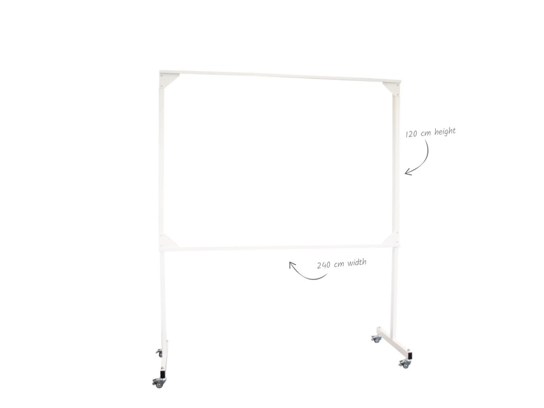 Mobile whiteboard stand 120x240cm