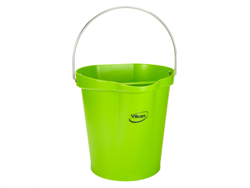 Colour Coded Food Hygiene Green 10L Plastic Bucket with Handle 