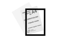 Selfadhesive magnetic foil A4 (inc. magnetic window) | Black