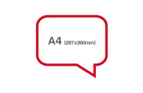 Speech balloon A4 (writable) | Red