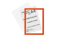 Selfadhesive magnetic foil A4 (inc. magnetic window) | Orange