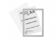 Selfadhesive magnetic foil A4 (inc. magnetic window) | Silver-gray