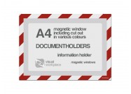 Magnetic windows A4 incl. cut out (various colours) | Red / White