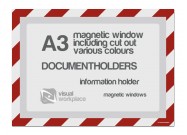Magnetic windows A3 incl. cut out (various colours) | Red / White