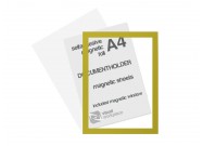 Selfadhesive magnetic foil A4 (inc. magnetic window) | Yellow
