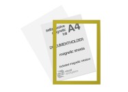 Selfadhesive magnetic foil A4 (inc. magnetic window) | Yellow