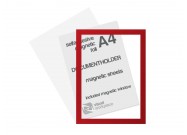 Selfadhesive magnetic foil A4 (inc. magnetic window) | Red